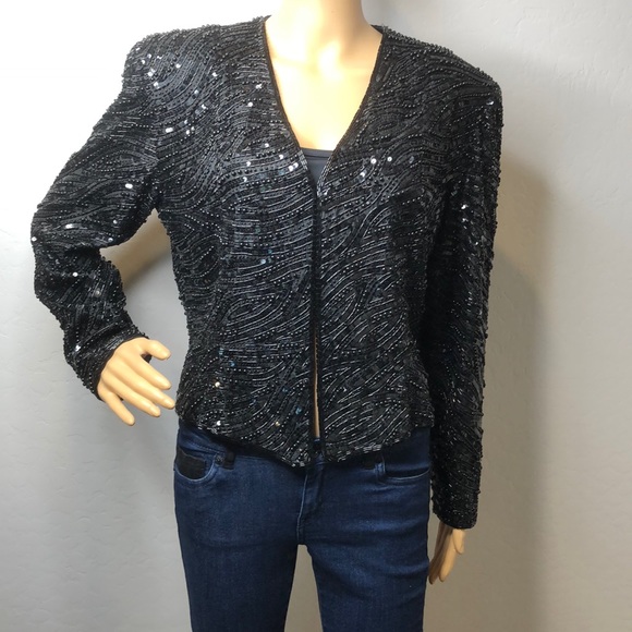De Oscar Collection Beaded Jacket Size 8 - Picture 3 of 8